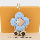 LOUIS VUITTON My Vivienne Häkelanhänger Baumwolle Hellblau M02582 Auth 167338SM-8