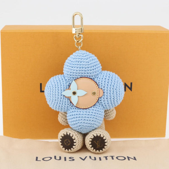 LOUIS VUITTON My Vivienne Häkelanhänger Baumwolle Hellblau M02582 Auth 167338SM