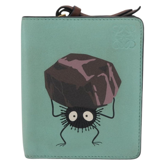 LOEWE LOEWE × Studio Ghibli Suswatari Wallet Leather Green Gold Auth 167344M