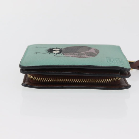 LOEWE LOEWE × Studio Ghibli Suswatari Wallet Leather Green Gold Auth 167344M