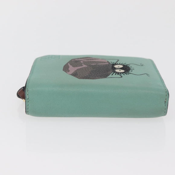 LOEWE LOEWE × Studio Ghibli Suswatari Wallet Leather Green Gold Auth 167344M