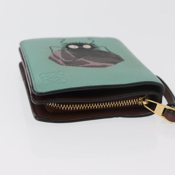 LOEWE LOEWE × Studio Ghibli Suswatari Wallet Leather Green Gold Auth 167344M