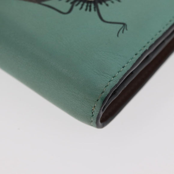 LOEWE LOEWE × Studio Ghibli Suswatari Wallet Leather Green Gold Auth 167344M