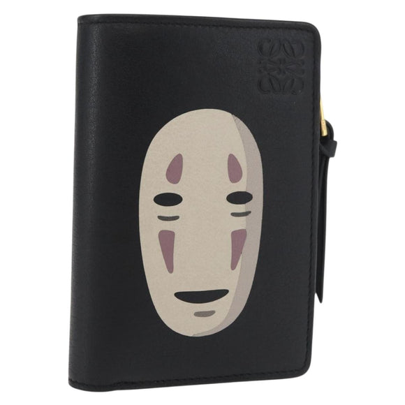 LOEWE × Studio Ghibli Chihiros Reise ins Zauberland Kaonashi Geldbörse Leder Schwarz Auth 167359SM