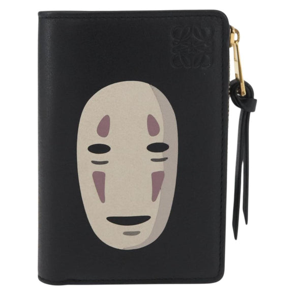 LOEWE × Studio Ghibli Chihiros Reise ins Zauberland Kaonashi Geldbörse Leder Schwarz Auth 167359SM