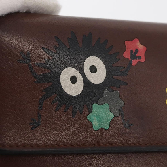 LOEWE LOEWE × Studio Ghibli Suswatari Wallet Leather Brown Gold Auth 167360A