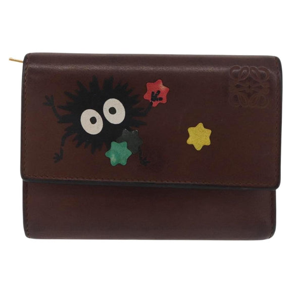 LOEWE LOEWE × Studio Ghibli Suswatari Wallet Leather Brown Gold Auth 167360A