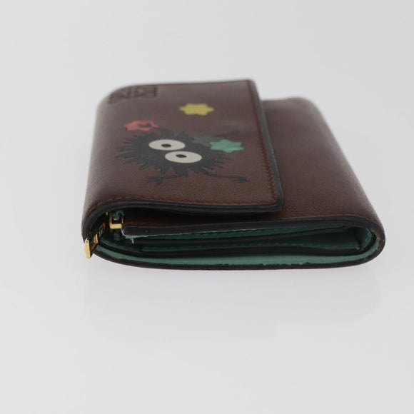 LOEWE LOEWE × Studio Ghibli Suswatari Wallet Leather Brown Gold Auth 167360A