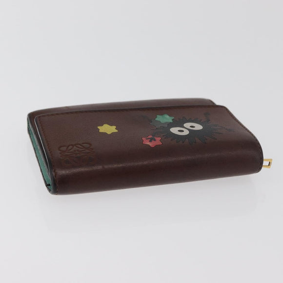 LOEWE LOEWE × Studio Ghibli Suswatari Wallet Leather Brown Gold Auth 167360A