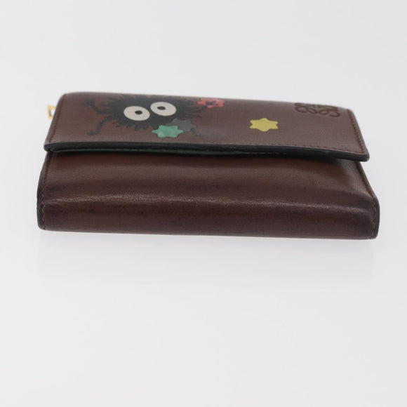 LOEWE LOEWE × Studio Ghibli Suswatari Wallet Leather Brown Gold Auth 167360A