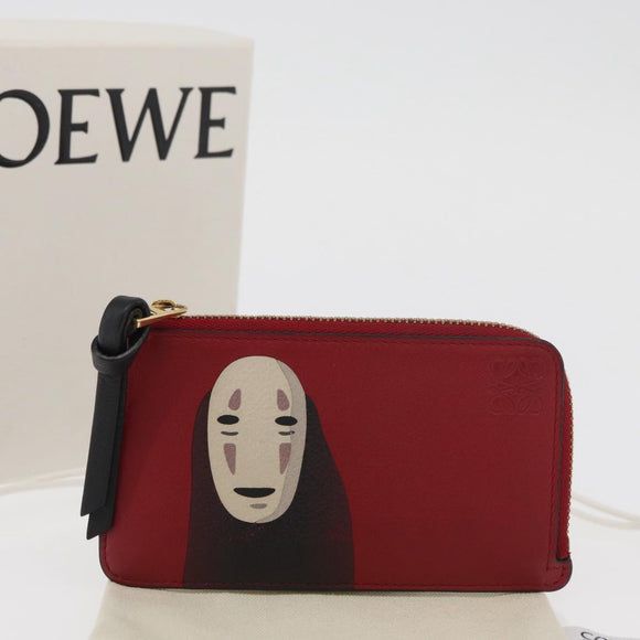 LOEWE × Studio Ghibli Spirited Away Kaonashi Card Case Leather Red Auth 167369M