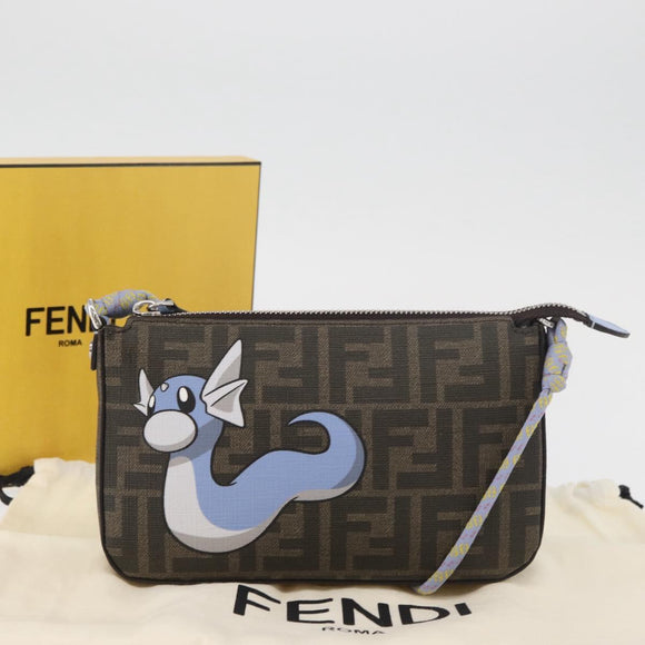 FENDI FENDI x FRGMT x POKÉMON Dratini Shoulder Bag Brown Black Auth 167373SM