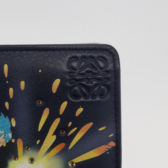 LOEWE × Studio Ghibli Howl's Moving Castle Wallet Leather Navy Auth 167377SM