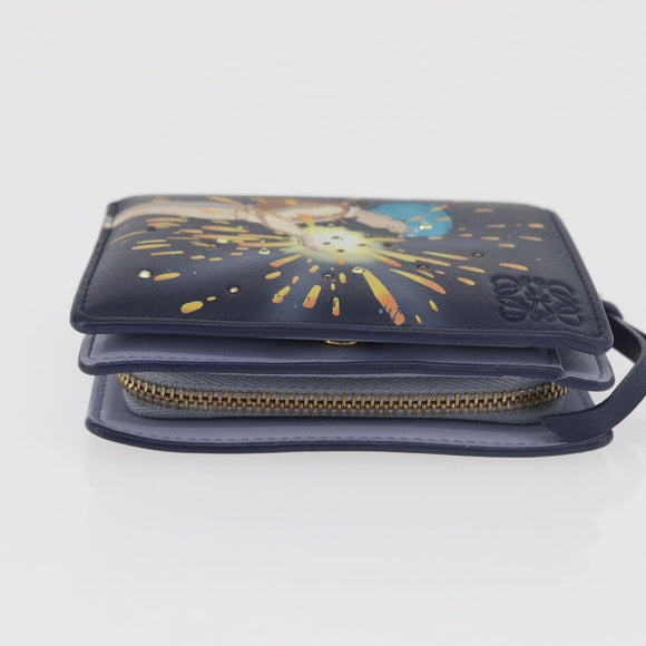 LOEWE × Studio Ghibli Howl's Moving Castle Wallet Leather Navy Auth 167377SM