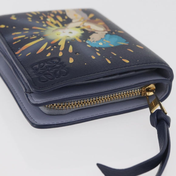 LOEWE × Studio Ghibli Howl's Moving Castle Wallet Leather Navy Auth 167377SM