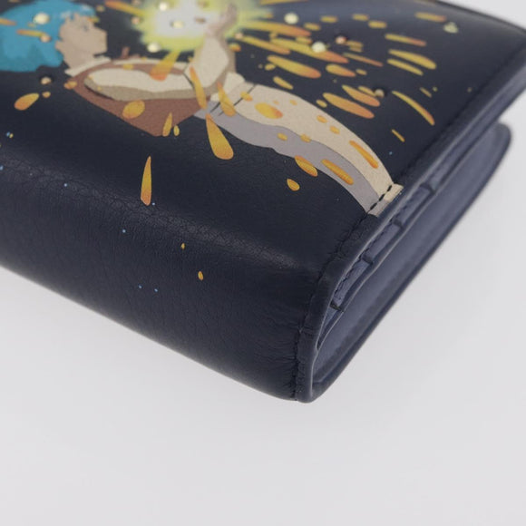 LOEWE × Studio Ghibli Howl's Moving Castle Wallet Leather Navy Auth 167377SM