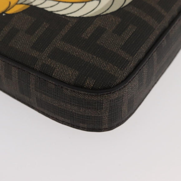 FENDI x FRGMT x POKÉMON Zucca Canvas Libelletas Zwart Bruin Auth 167378SM