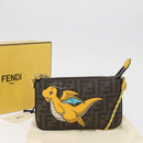 FENDI x FRGMT x POKÉMON Zucca Canvas Dragonfly Bag Black Brown Auth 167378SM-23