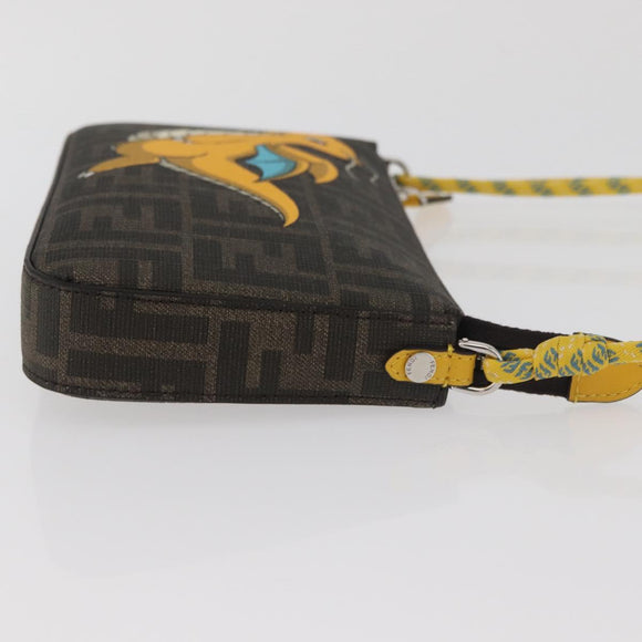 FENDI x FRGMT x POKÉMON Zucca Canvas Dragonfly Bag Black Brown Auth 167378SM