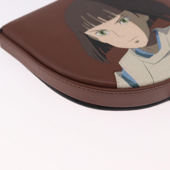 LOEWE × Studio Ghibli anagram Heel Pouch Haku Bag Leather Brown Auth 167385SM