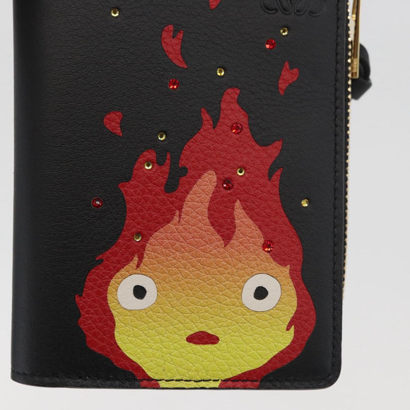 LOEWE × Studio Ghibli Howl's Moving Castle Wallet Leather Black Auth 167387SM