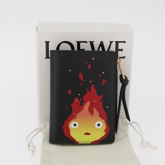 LOEWE × Studio Ghibli Howl's Moving Castle Wallet Leather Black Auth 167387SM