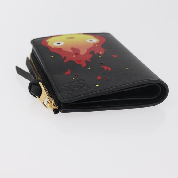 LOEWE × Studio Ghibli Howl's Moving Castle Wallet Leather Black Auth 167387SM