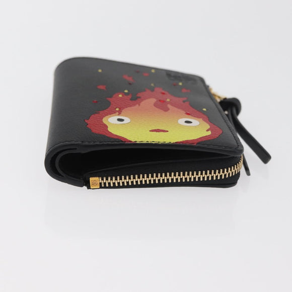 LOEWE × Studio Ghibli Howl's Moving Castle Wallet Leather Black Auth 167387SM