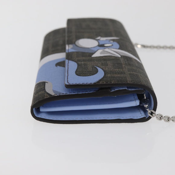 FENDI FENDI x FRGMT x POKÉMON Zucca Canvas Chain Wallet Mini Ryu Auth 167391SM