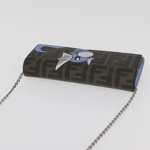 FENDI FENDI x FRGMT x POKÉMON Zucca Canvas Chain Wallet Mini Ryu Auth 167391SM