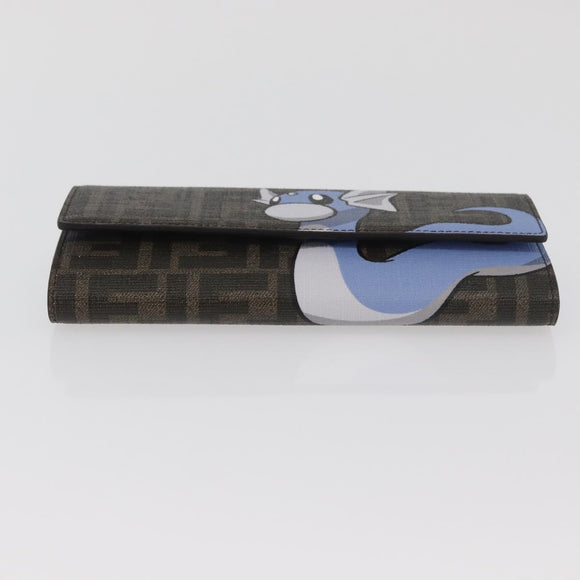 FENDI FENDI x FRGMT x POKÉMON Zucca Canvas Chain Wallet Mini Ryu Auth 167391SM