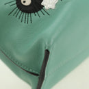 LOEWE × Ghibli Spirited Away Flamenco Clutch Mini Leather Green Auth 167395SM-14