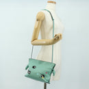 LOEWE × Ghibli Spirited Away Flamenco Clutch Mini Leather Green Auth 167395SM-24