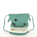 LOEWE × Ghibli Spirited Away Flamenco Clutch Mini Leather Green Auth 167395SM-12
