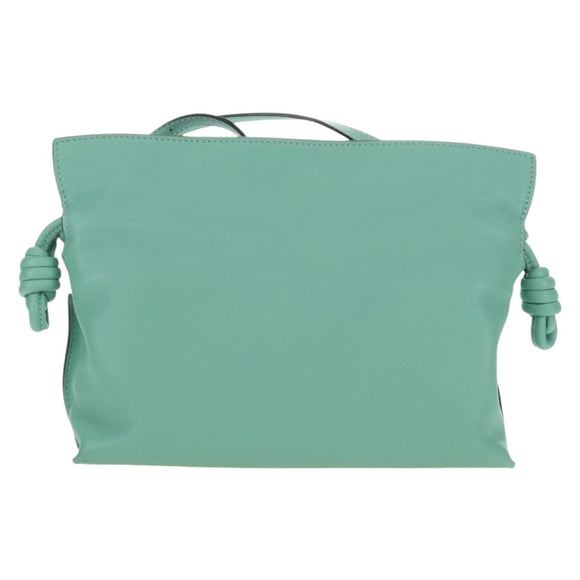LOEWE × Ghibli Spirited Away Flamenco Clutch Mini Leather Green Auth 167395SM