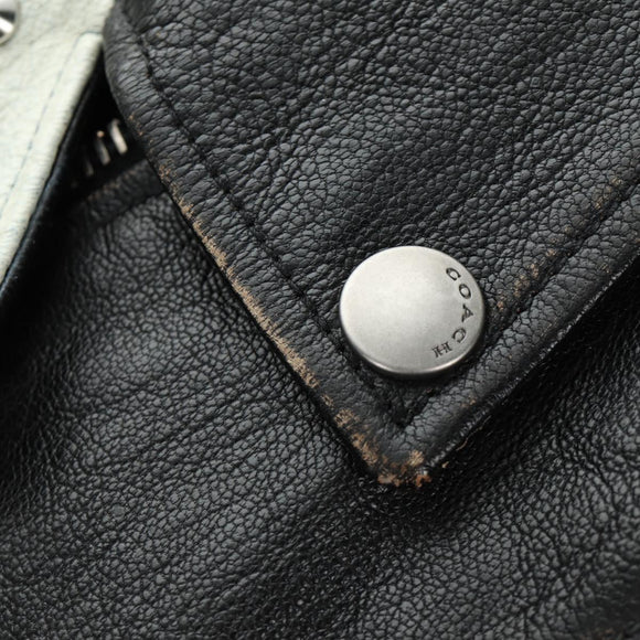 Coach x Disney Double Riders Jacket Leather Black Auth 167402M
