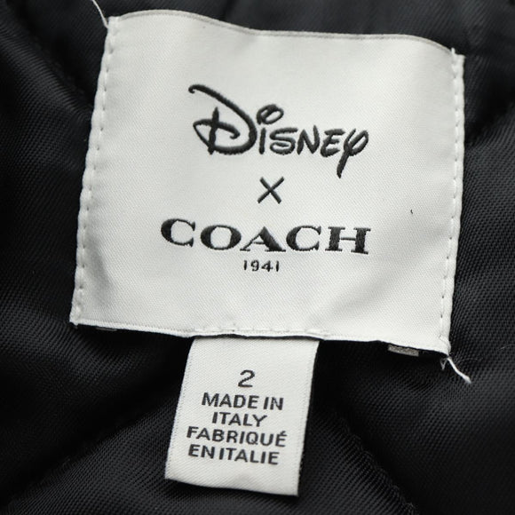 Coach x Disney Double Riders Jacket Leather Black Auth 167402M