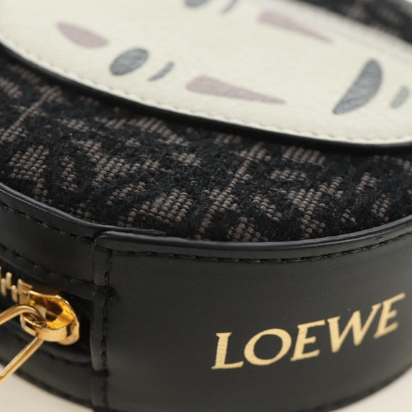 LOEWE × Studio Ghibli Cookie Pouch No-Face Bag Canvas Black Gold Auth 167410SM