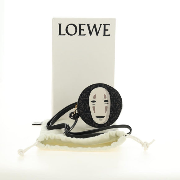 LOEWE × Studio Ghibli Cookie Pouch No-Face Bag Canvas Black Gold Auth 167410SM