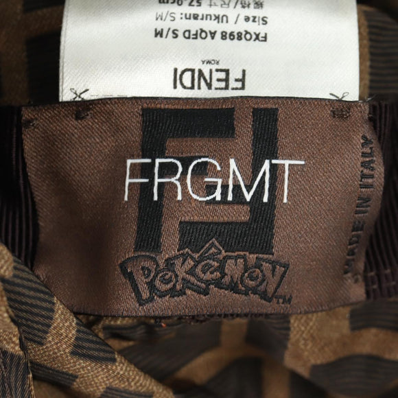 FENDI x FRGMT x POKÉMON ZUCCA Canvas Bucket Hat Mini-Dragon Brown Auth 167411SM