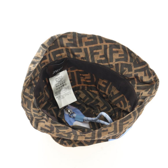 FENDI x FRGMT x POKÉMON ZUCCA Canvas Bucket Hat Mini-Dragon Brown Auth 167411SM