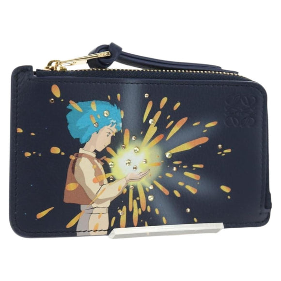 LOEWE × Studio Ghibli Howl's Moving Castle Card Case Leather Navy Auth 167414SM