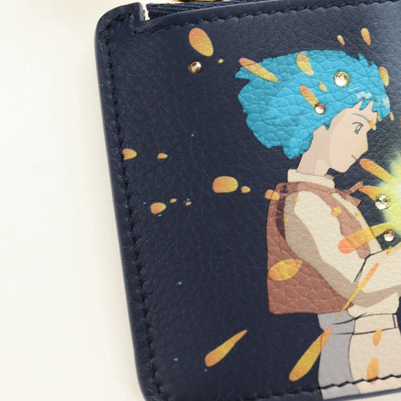 LOEWE × Studio Ghibli Howl's Moving Castle Card Case Leather Navy Auth 167414SM