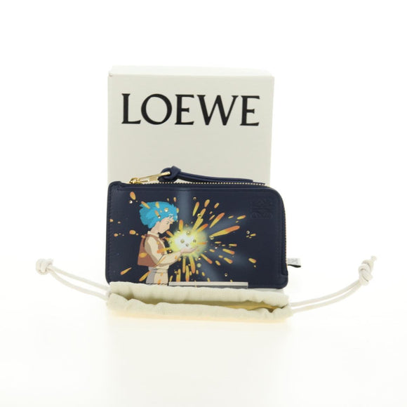 LOEWE × Studio Ghibli Howl's Moving Castle Card Case Leather Navy Auth 167414SM