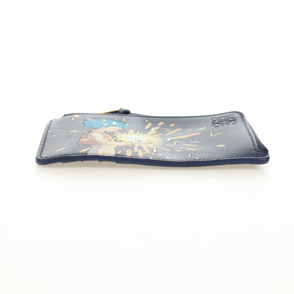LOEWE × Studio Ghibli Howl's Moving Castle Card Case Leather Navy Auth 167414SM