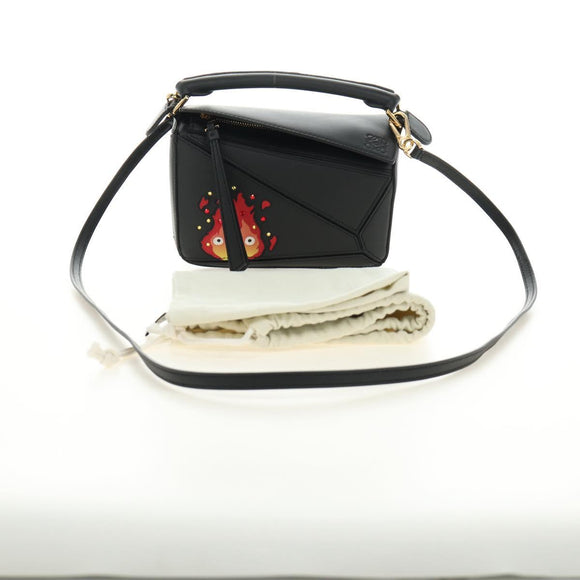 LOEWE × Studio Ghibli Howl's Calcifer Puzzle Mini Bag 2way Black Auth 167415SM