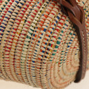 PRADA Tote Bag Raffia Beige Auth 167416SM-15