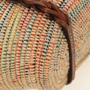 PRADA Tote Bag Raffia Beige Auth 167416SM-17