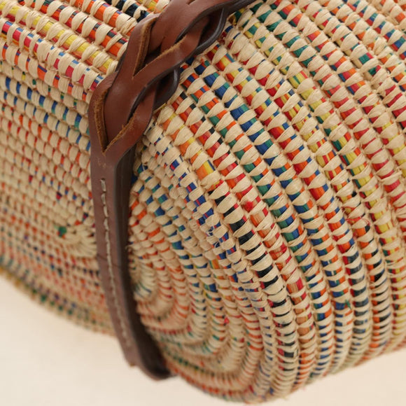PRADA Tote Bag Raffia Beige Auth 167416SM