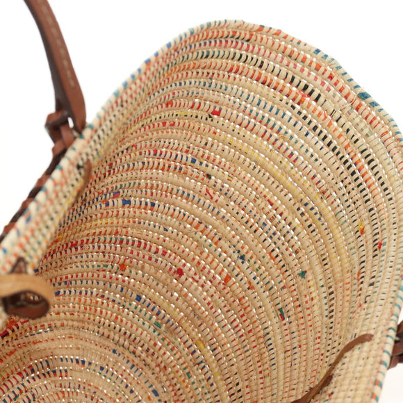 PRADA Tote Bag Raffia Beige Auth 167416SM